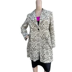 New Kaos NP1MR012 Cream Brown Metallic Floral Brocade Padded Coat 48/XL